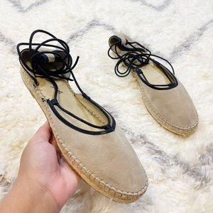 Free People Marina Espadrilles Lace up Flats Shoes size 41 or 11